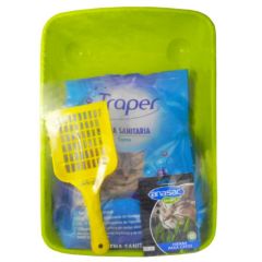 PACK ARENA2.5kg + ARENERO + PALITA +HIERBA GATERA